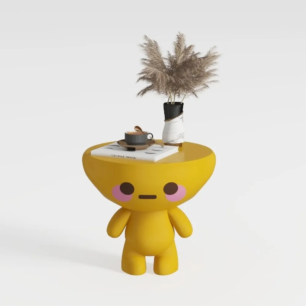 Round Side Table with Storage Space, Round Coffee