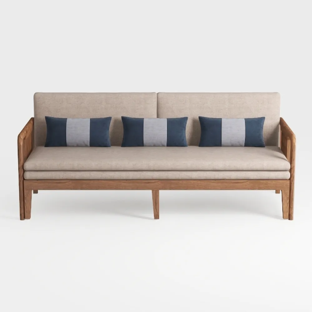 Tennozu Linen Fabric Loveseat Sofa, Convertible Fu