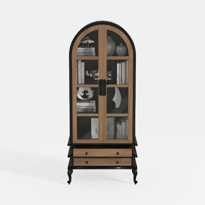 71'' Tall Arched Pantry Cabinet, Farmhouse Kitchen