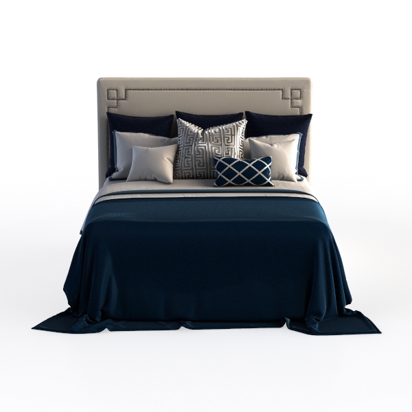 Acme Ishiko III Eastern King Bed in Dark Blue Velv