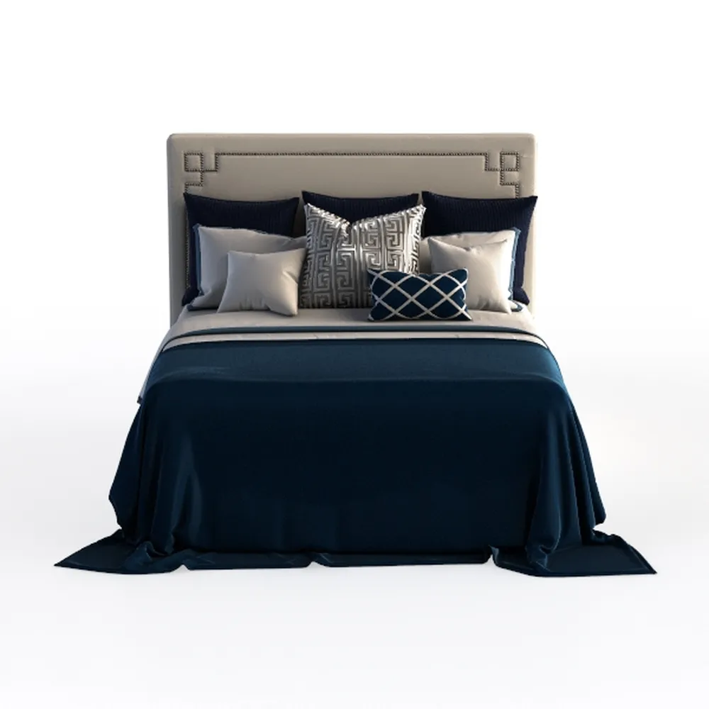 Acme Ishiko III Eastern King Bed in Dark Blue Velv
