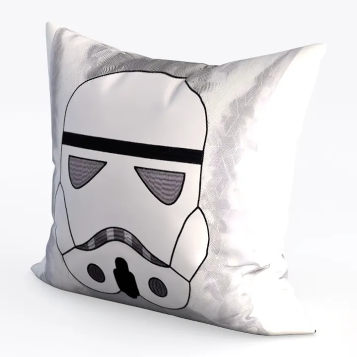 Fabric Stormtrooper Embossed Decorative Throw Pillow 3D Model