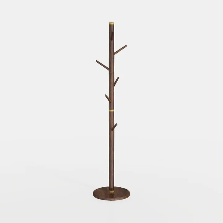Solid Wood Round Base Coat Rack, Free Standing