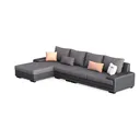 Modern Dark Gray Fabric L Shaped Sectional Sofa 3D Model Left 45 Degree View