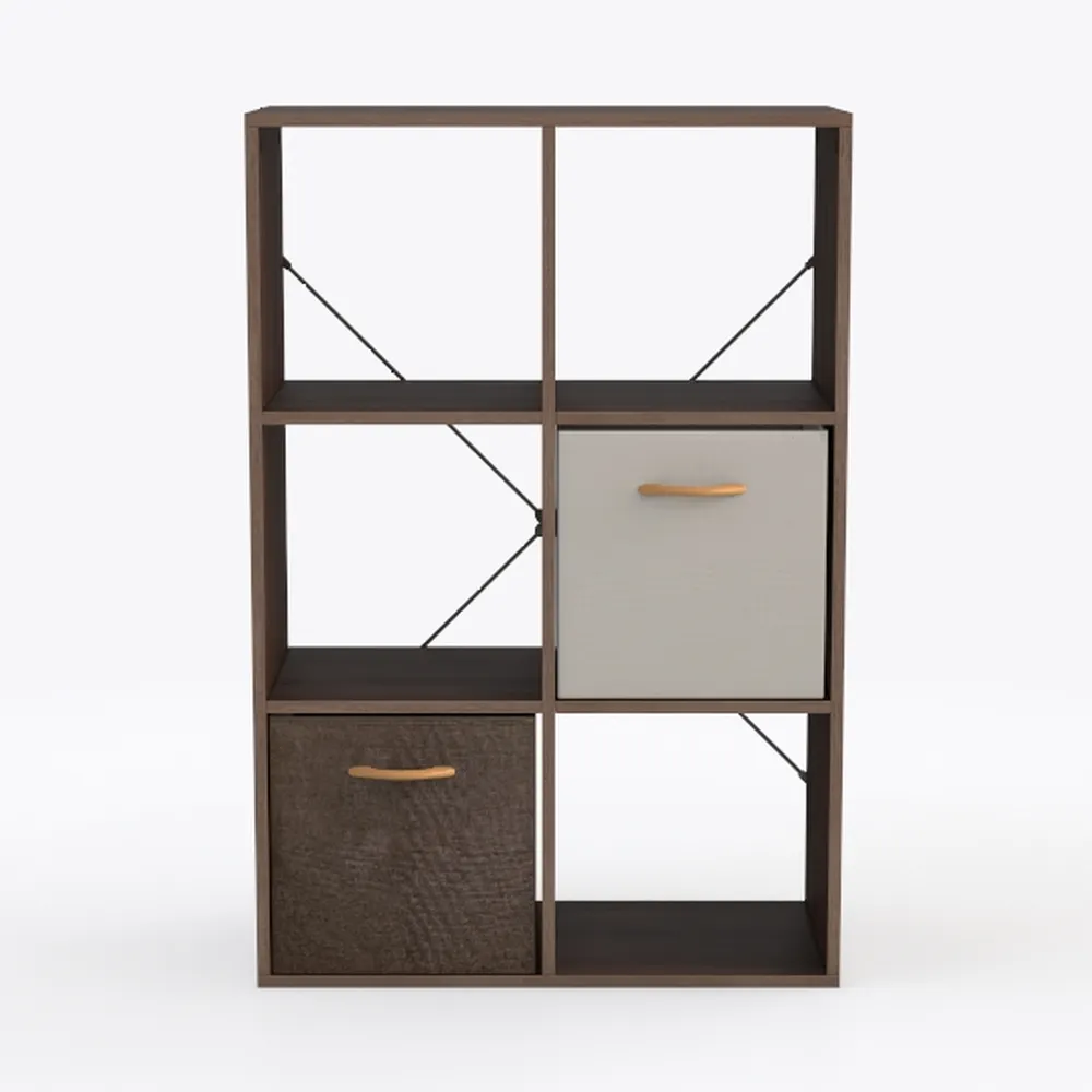 VECELO Modern Bookcase with Drawer/Cabinet,Stable