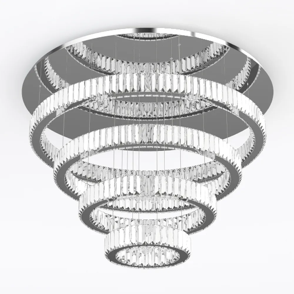 Modern Crystal Chandeliers 4 Ring LED Crystal