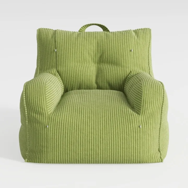 Green Corduroy Soft Tufted Bean Bag Armchair 3D Model