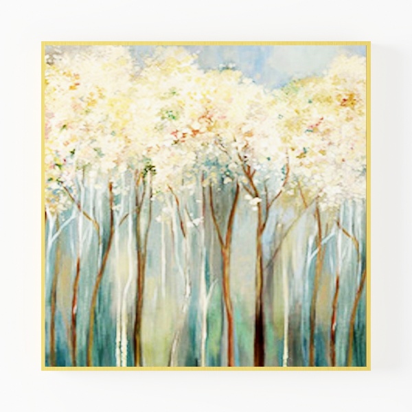 Yihui Arts Landscape Canvas Print Artwork: Teal