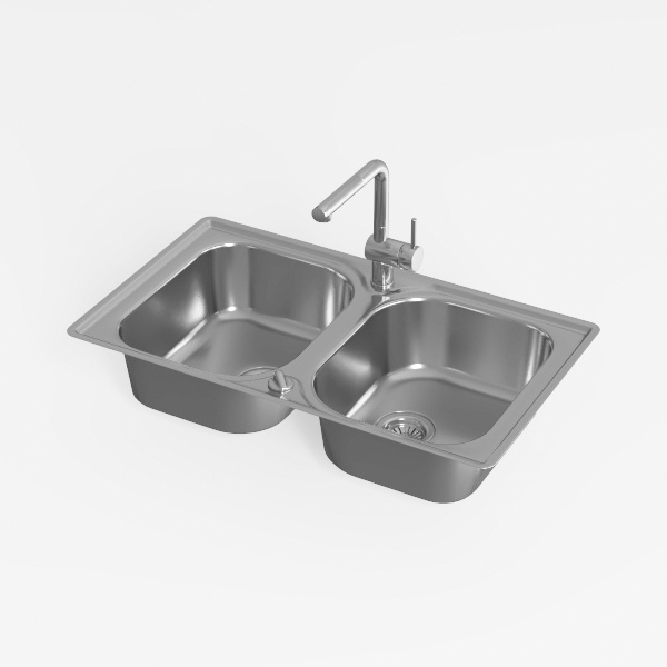 Stainless steel double sink