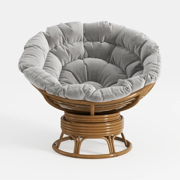 Minimalist Rattan Fabric Papasan Chair 3D Model