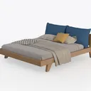 ZINUS Julia Wood Platform Bed Frame, Solid Wood Fo Left 45 Degree View