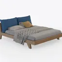 ZINUS Julia Wood Platform Bed Frame, Solid Wood Fo Right 45 Degree View