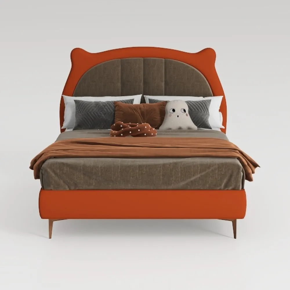 Fairfield Upholstered Panel Bed Orange, Twin
