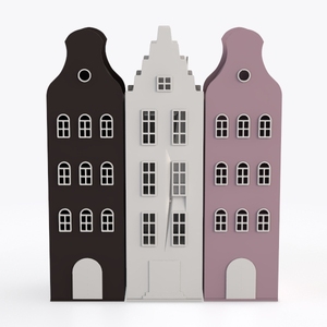 Minimalist Nordic Dutch Townhouse Decorative Bookshelf 3D Model