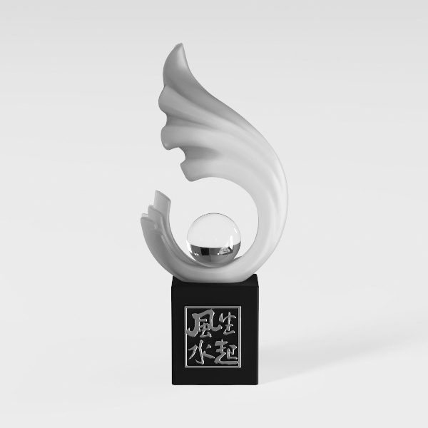 FJS Modern White Statue Table Decor for Living 