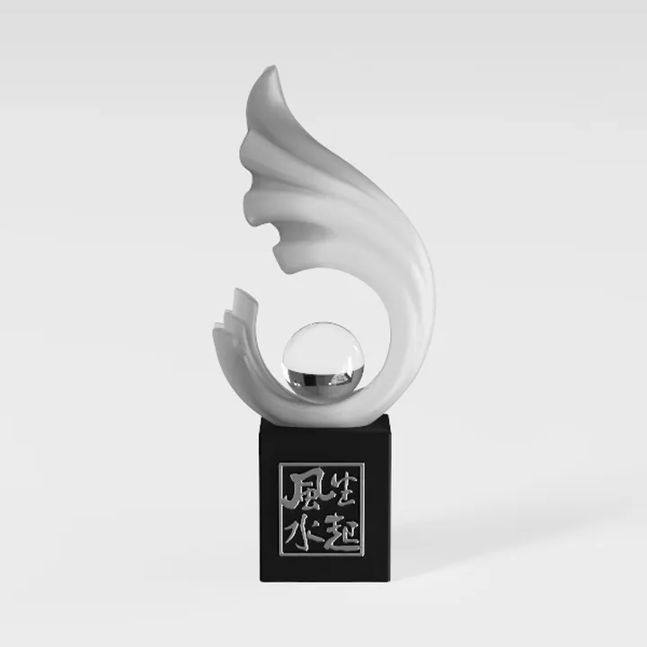 FJS Modern White Statue Table Decor for Living 