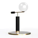 Modern Black Gold Metal Glass Table Lamp 3D Model Left 45 Degree View