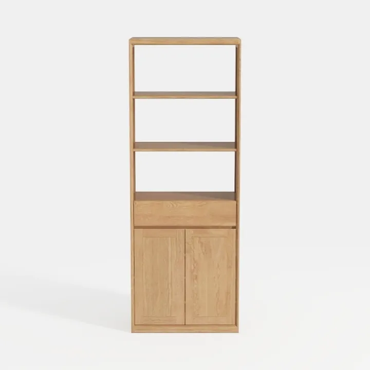 UEV 5 Tier Wood Boho Bookshelf with Storage Door,