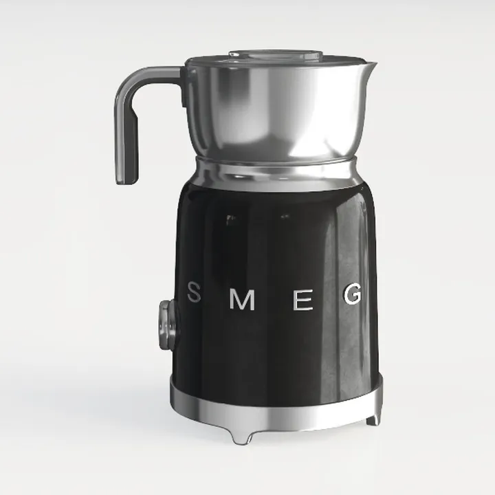 Retro Stainless Steel Black Electric Milk Frother 3D Model