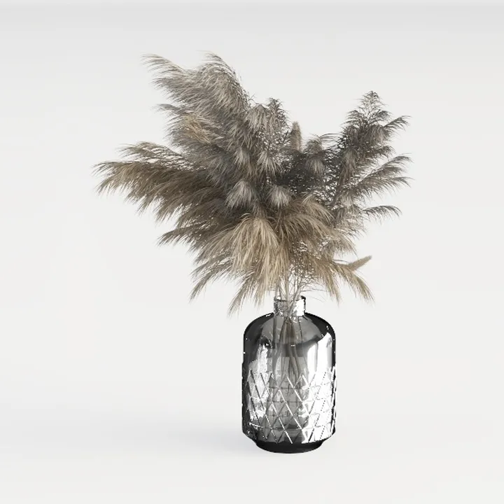 Minimalist Glass Pampas Grass Decor Vase 3D Model