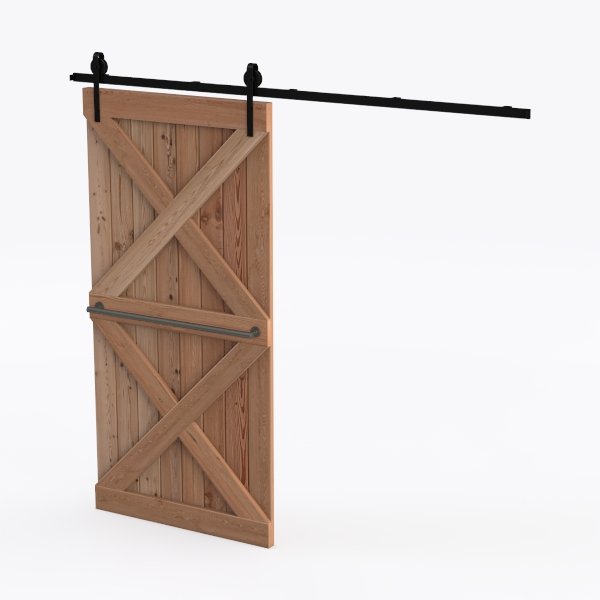 Industrial wood barn door