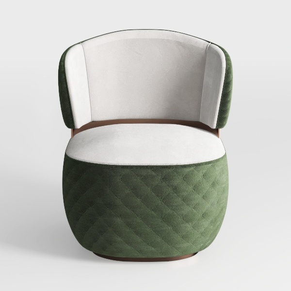 Modern Upholstered 360°Swivel Accent Chair Barrel 