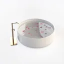 Free-Standing Soaking Bathtub Made of White Solid Right 45 Degree View