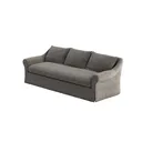 Minimalist Dark Fabric Three Seat Sofa 3D Model Left 45 Degree View