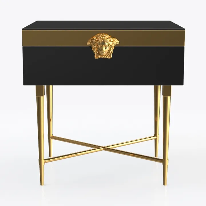 Nightstand with Charging Station,3-Tier Modern