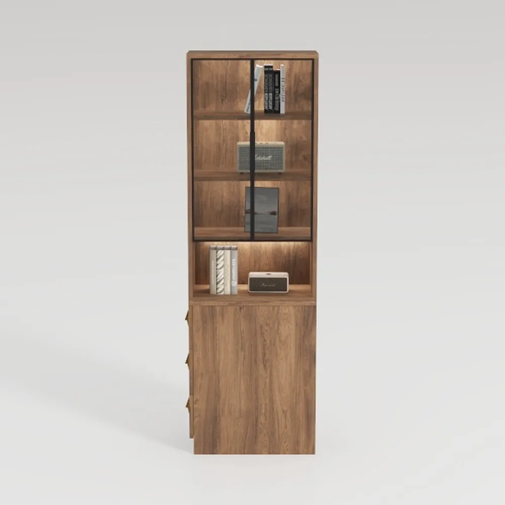 OKD 72" Tall Bookshelf with 2 File Drawers