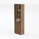OKD 72" Tall Bookshelf with 2 File Drawers Left 45 Degree View