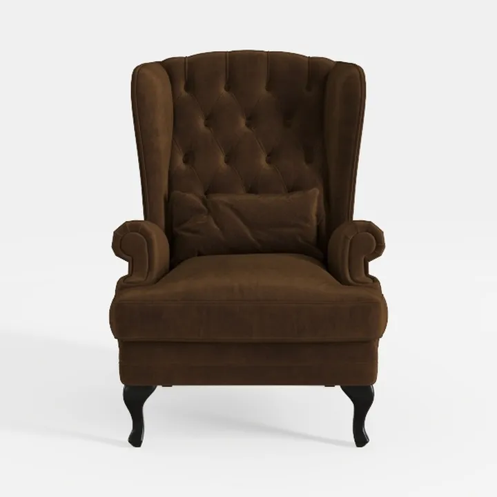 vidaXL Chesterfield Sofa Chair - Brown Fabric Upho