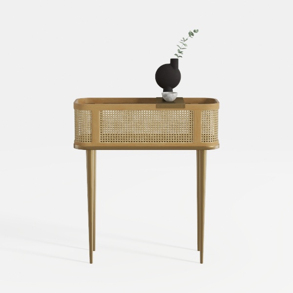 HULALA Home End Table with Charging Station 