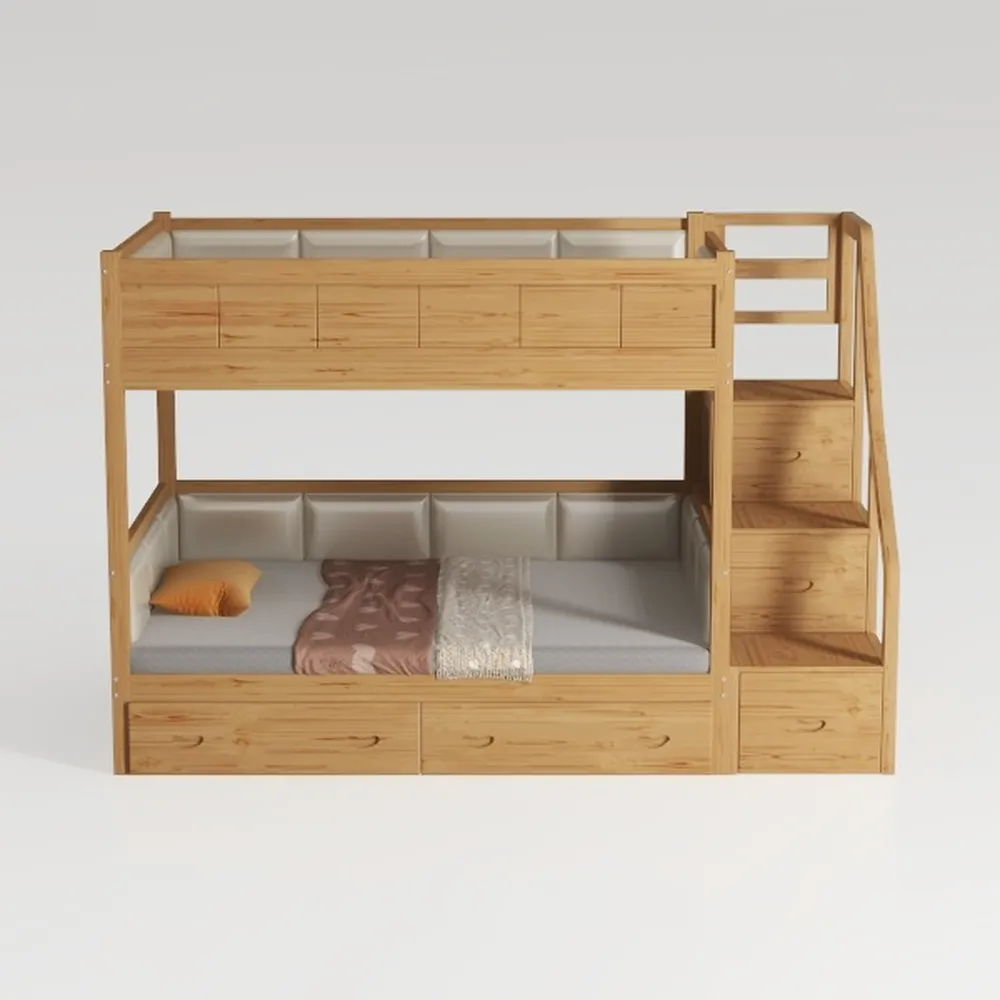 Full XL Over Queen Bunk Bed with Full Length Guard