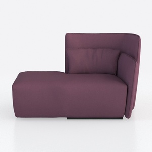 Minimalist Purple Fabric Chaise Lounge 3D Model