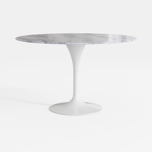 31.5 in. Round White MDF Artificial Marble Veneer 