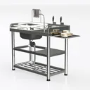 SPACELEAD Slim Storage Cart 3 Tier,Bathroom Left 45 Degree View