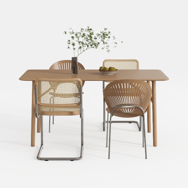 Ballerina 5-Piece Natural Brown Dining Set