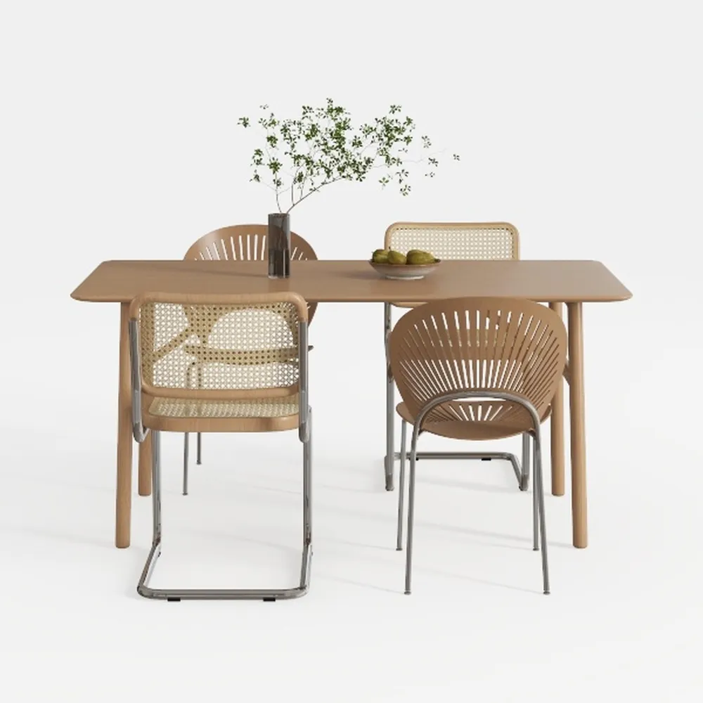 Ballerina 5-Piece Natural Brown Dining Set