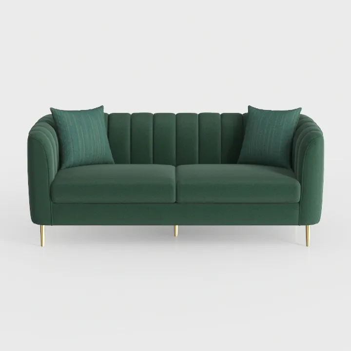 83" Green Velvet Couch for Living Room, Mid