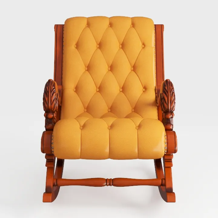 Button Tufted Orange Velvet Accent Chair Set of