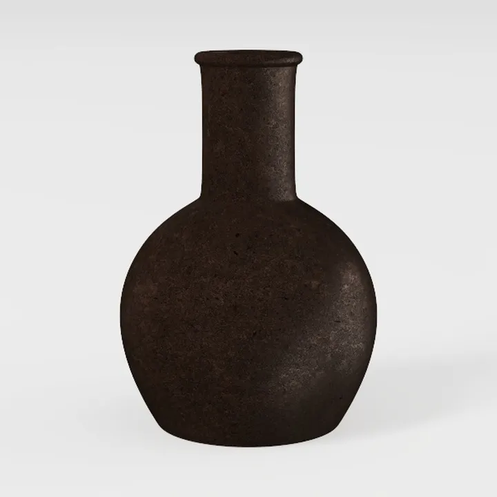 Black Rustic Large Wooden Vase for Home Decor,