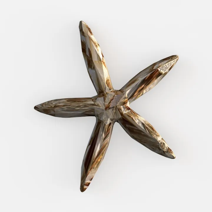 Polished Metal Starfish Decorative Ornament 3D Model