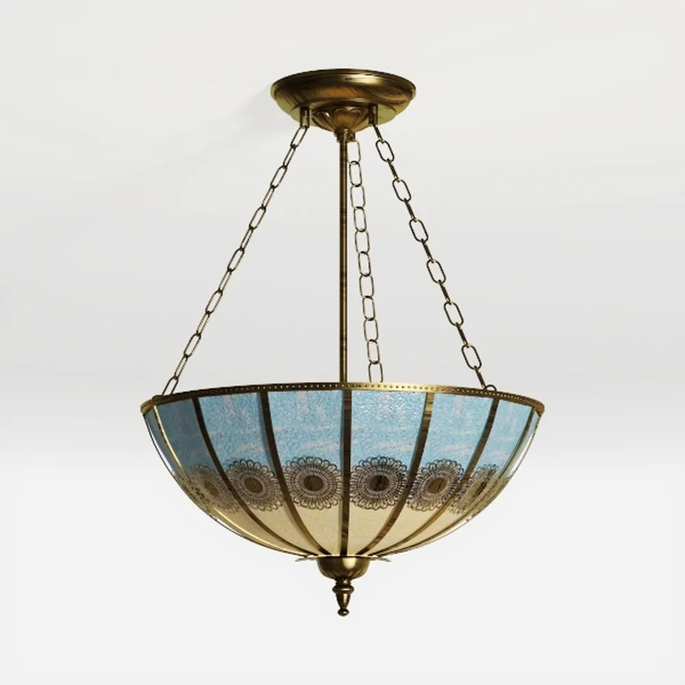 WERFACTORY Tiffany Ceiling Light Fixture Sea Blue