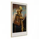 Medieval Golden Armor Knight Wall Art Painting 3D Model Right 45 Degree View