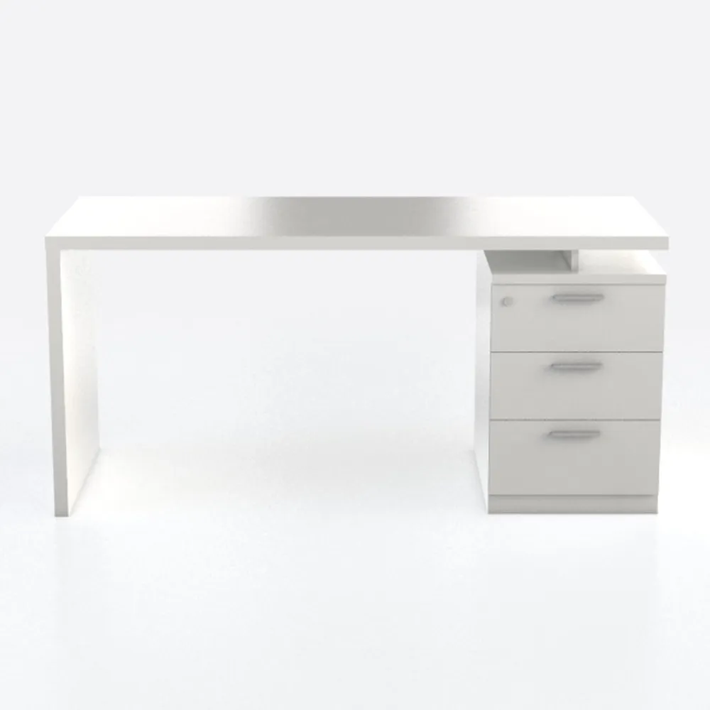 Lufeiya White Desk with 4 Drawers - 47 inch Gaming