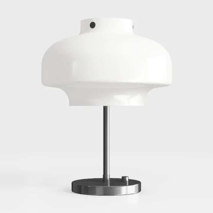 Minimalist White Acrylic Metal Table Lamp 3D Model