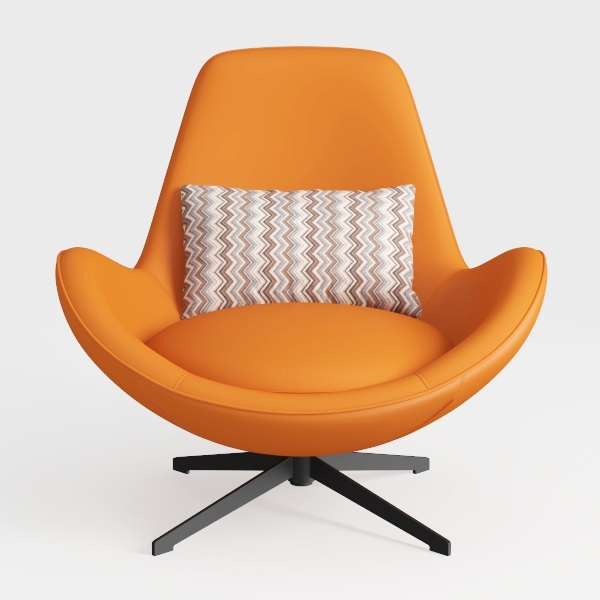 Ergonomic Leather Office Chair with Armrest and Ba