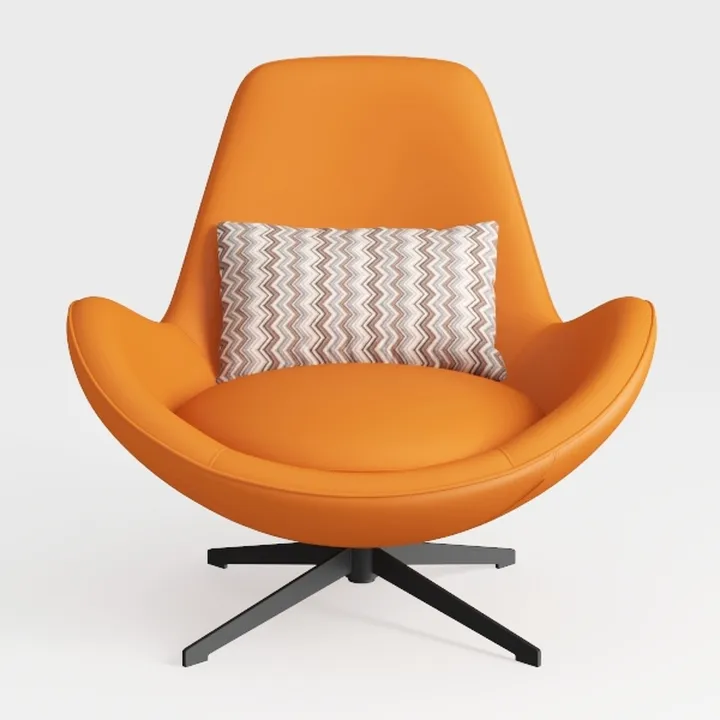 Ergonomic Leather Office Chair with Armrest and Ba