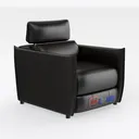 Modern Black Leather Recliner Armchair 3D Model Right 45 Degree View